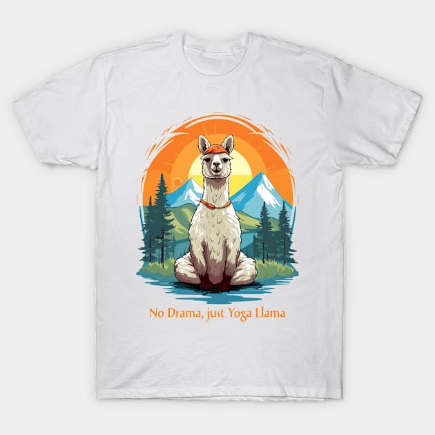 No Drama Just Yoga Llama | Unisex Tshirt | Llama Meditation | Nice Gift For All Yoga Lovers T-Shirt by Indigo Lake